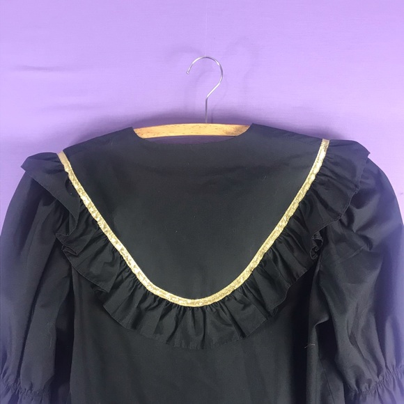 Malco Modes Black w/ Gold Detail Sailor Blouse - Picture 5 of 8